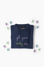 TML x Lingua Franca Maxine Navy Sweater - Get Your Mahj On