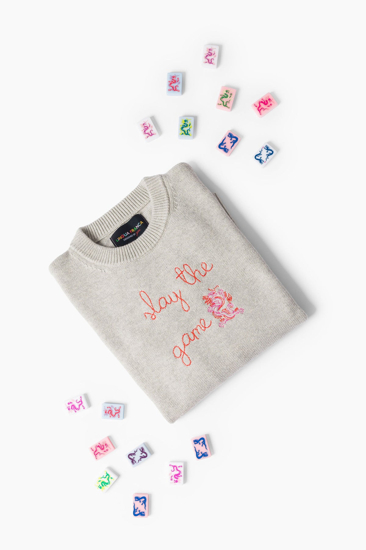 TML x Lingua Franca Maxine Grey Sweater - Slay The Game