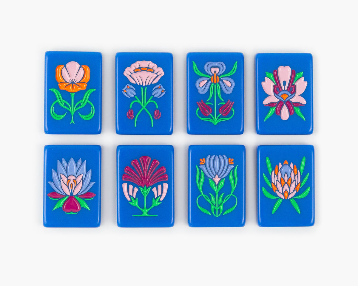 The Botanical Line: Blue-Eyed Jack Mahjong Tiles