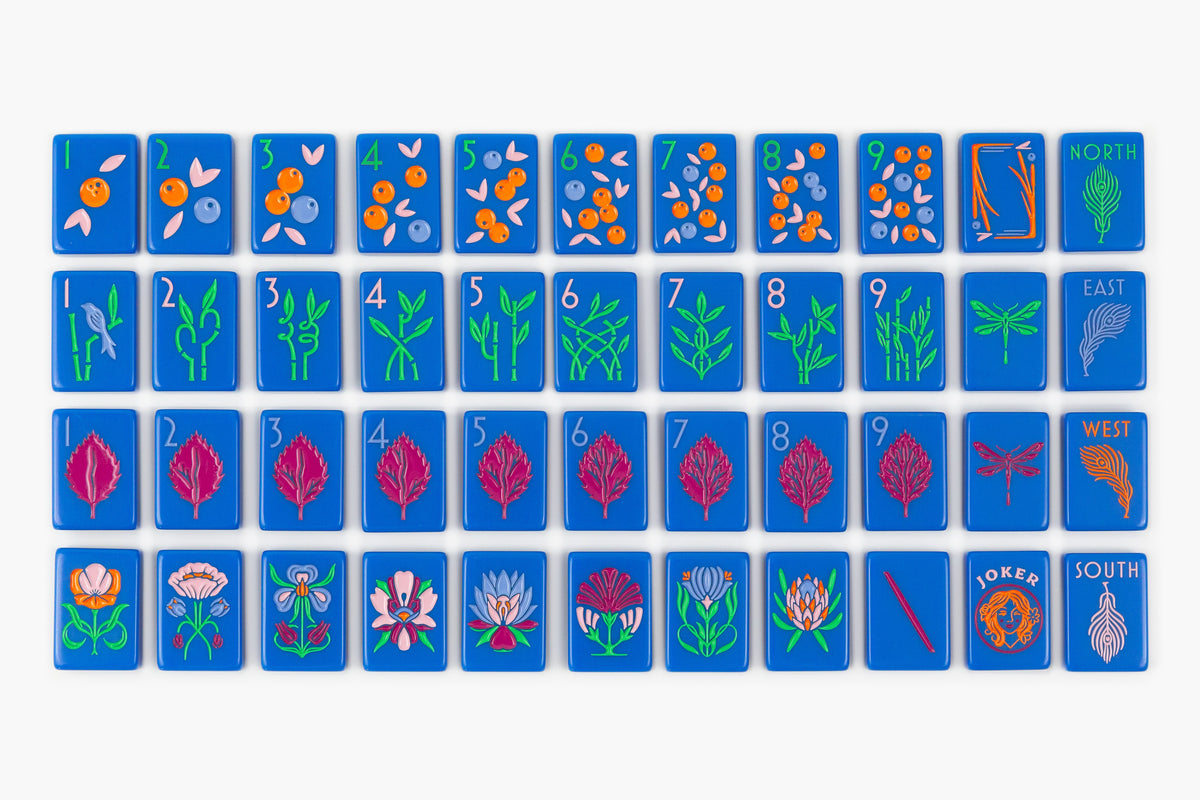The Botanical Line: Blue-Eyed Jack Mahjong Tiles