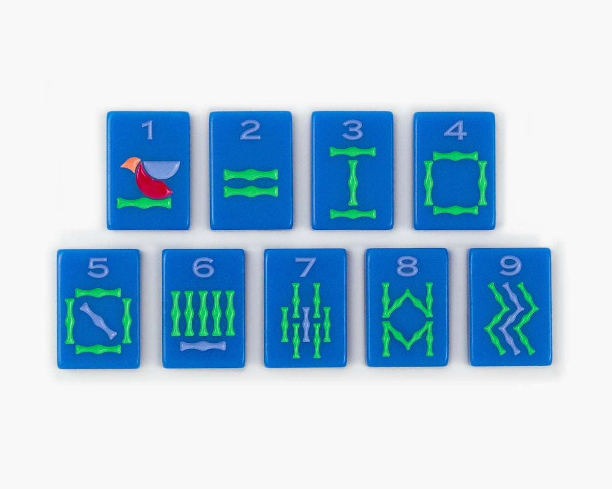 The Minimal Line: Blue-Eyed Jack Mahjong Tiles