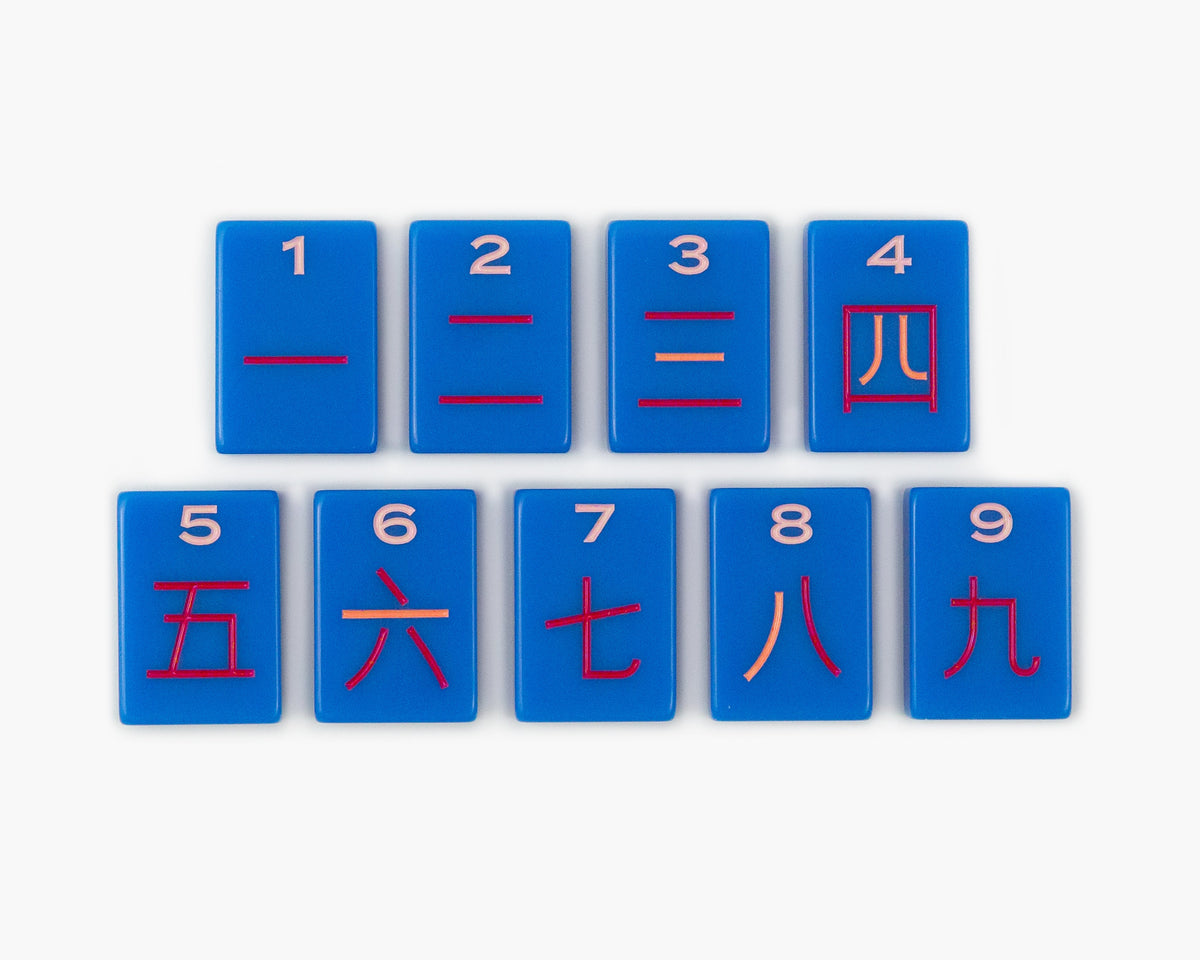 The Minimal Line: Blue-Eyed Jack Mahjong Tiles