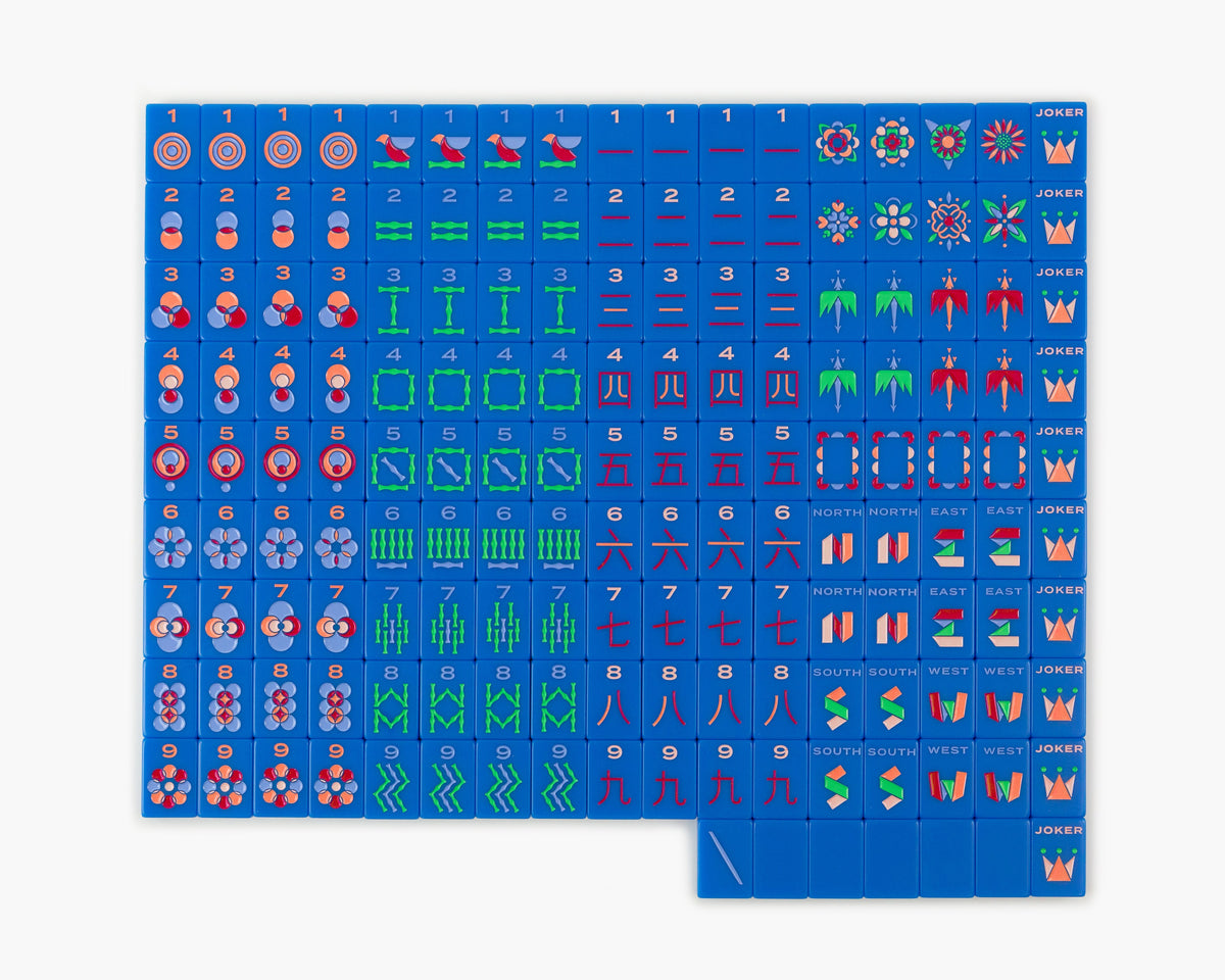 The Minimal Line: Blue-Eyed Jack Mahjong Tiles