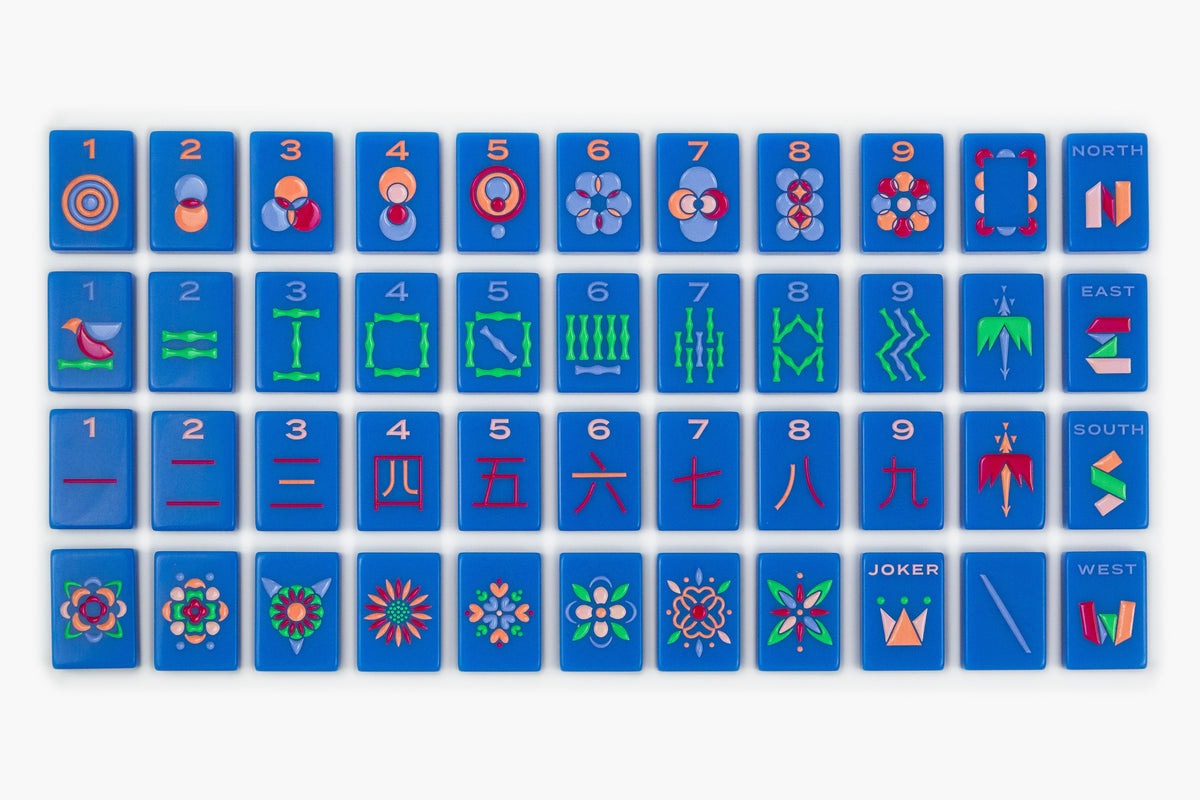 The Minimal Line: Blue-Eyed Jack Mahjong Tiles
