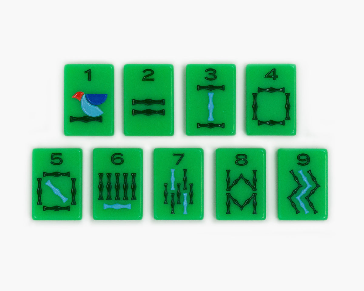 The Minimal Line: Kelly Green 2.0 Mahjong Tiles