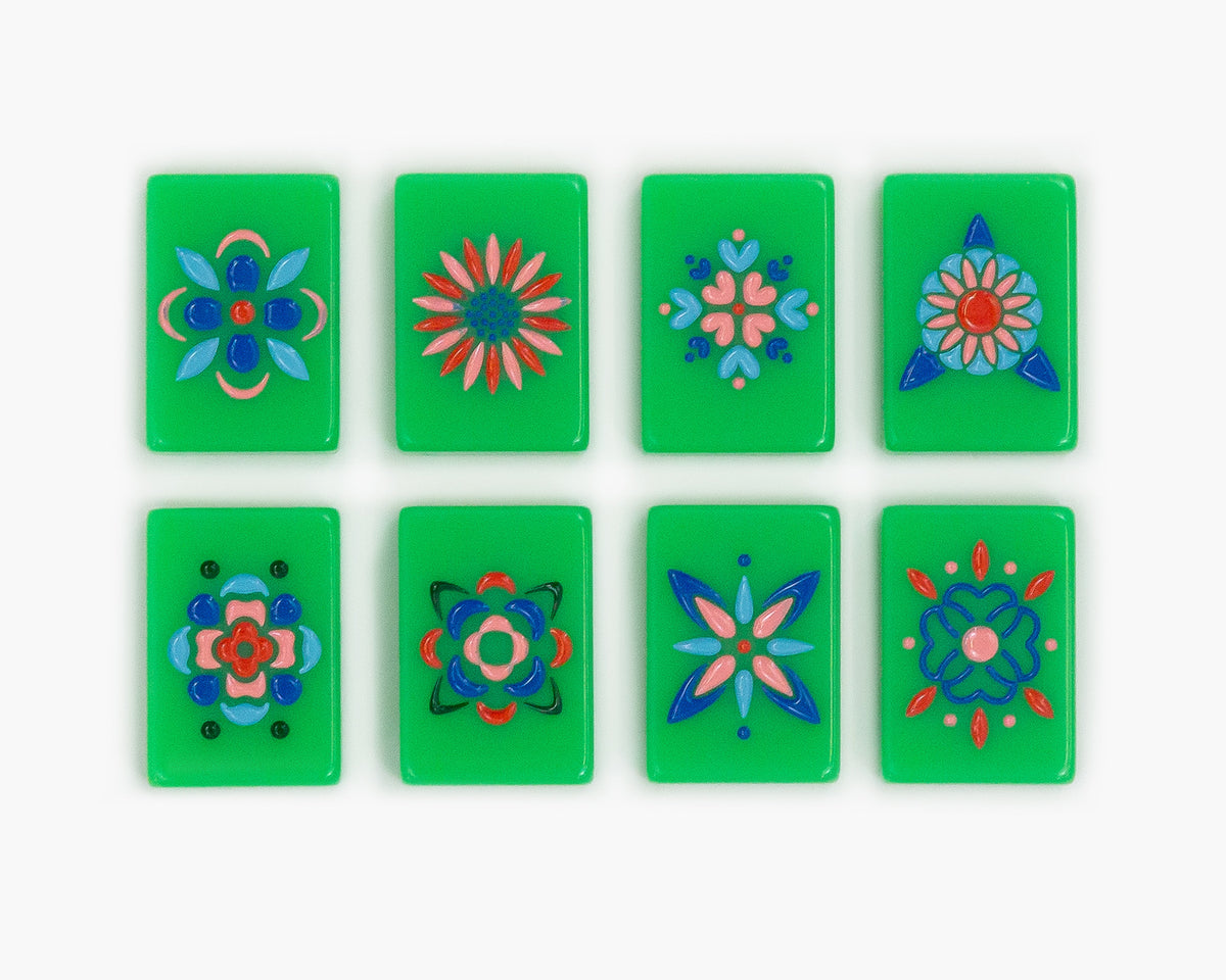 The Minimal Line: Kelly Green 2.0 Mahjong Tiles