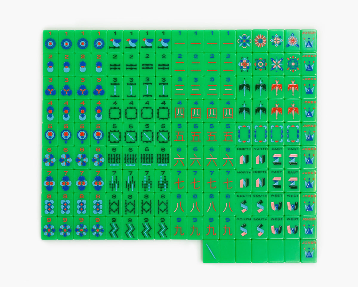 The Minimal Line: Kelly Green 2.0 Mahjong Tiles