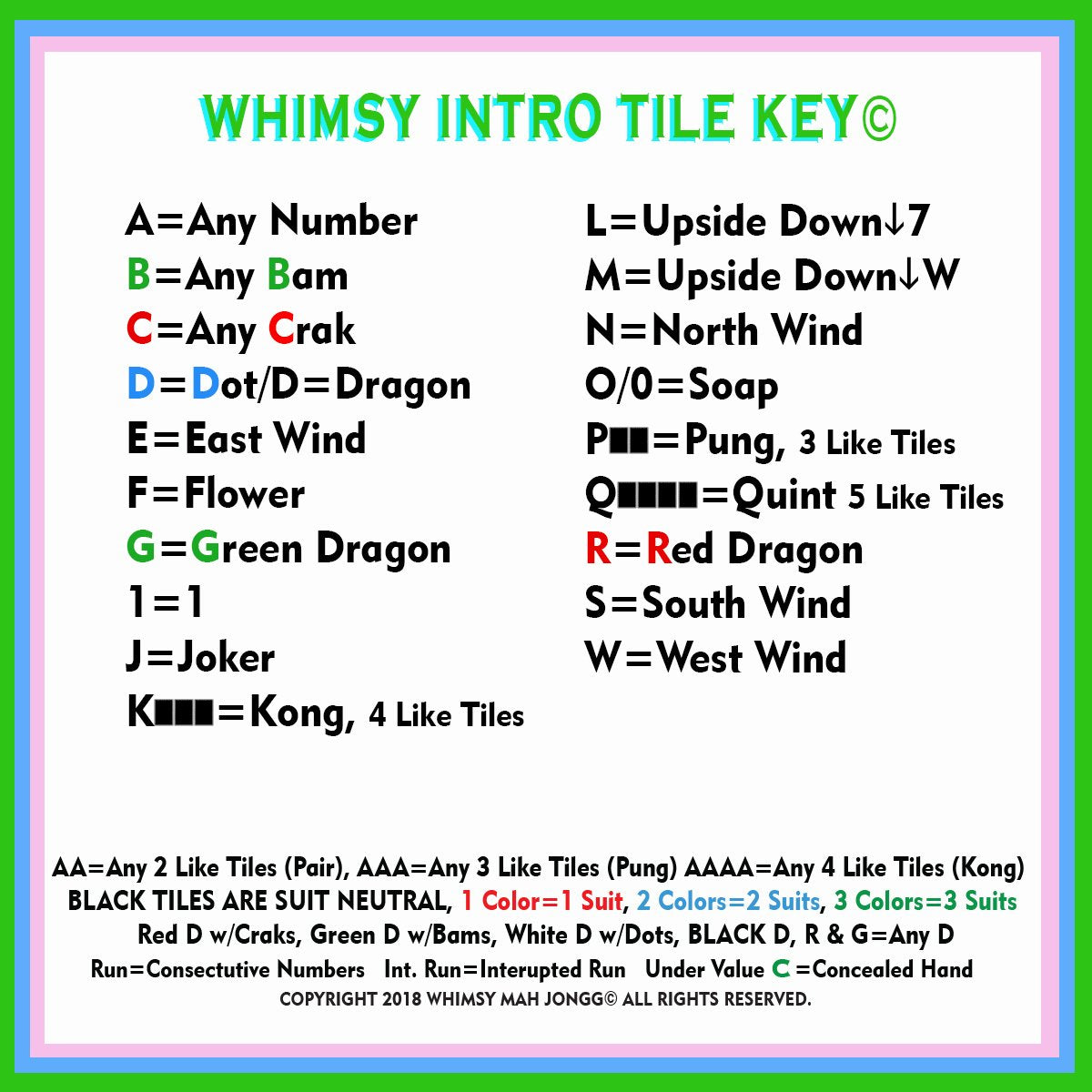 whimsy mahjong intro to tile key