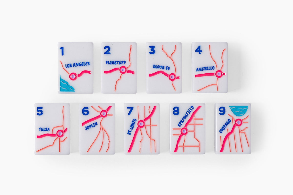 The Americana Line: Crisp White Mahjong Tiles