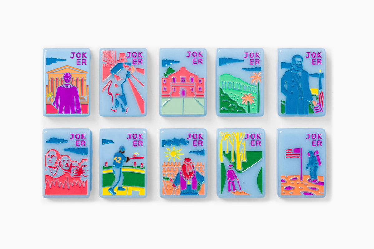 The Americana Line: True Blue Mahjong Tiles