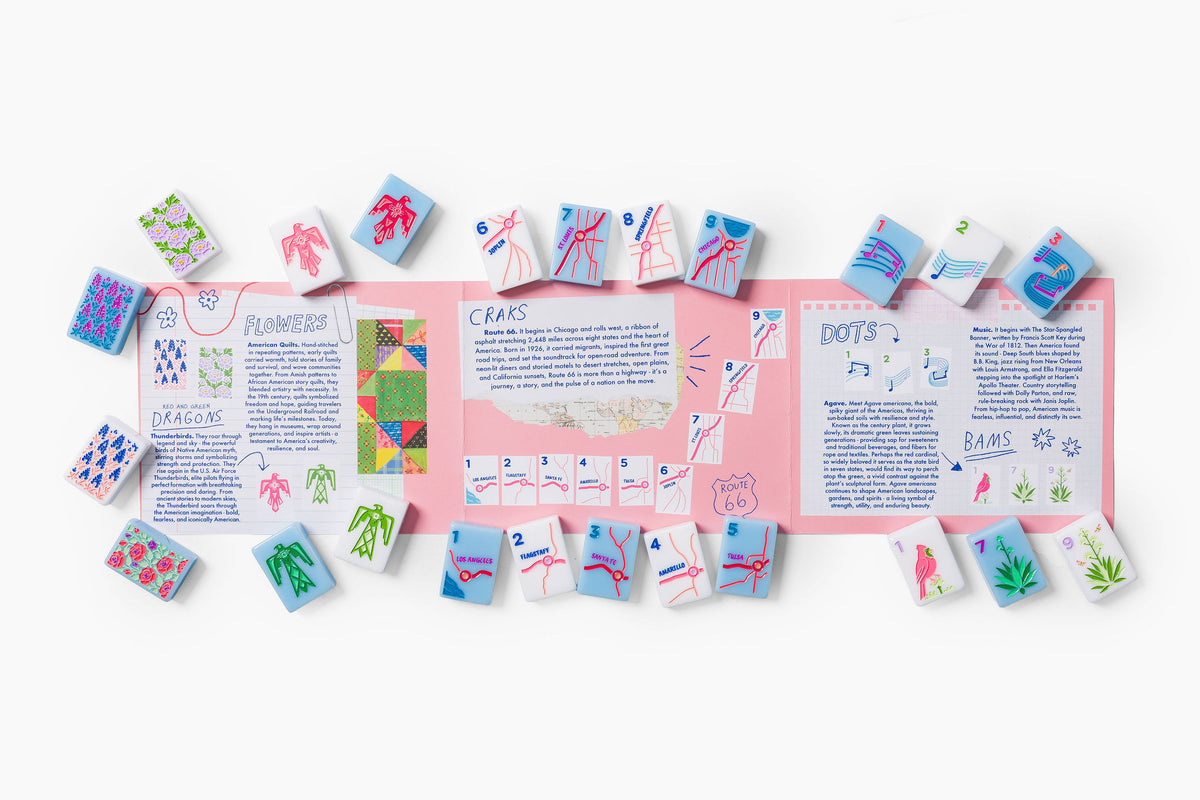 The Americana Line: True Blue Mahjong Tiles