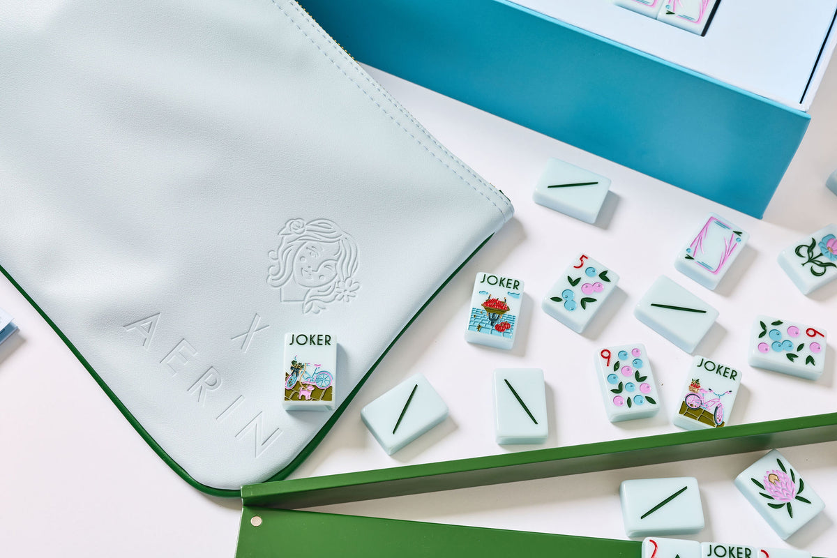 The Botanical Line: AERIN Soft Blue Mahjong Collection
