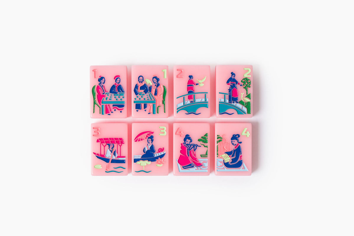 The Classic Line: Petal Pink Mahjong Tiles