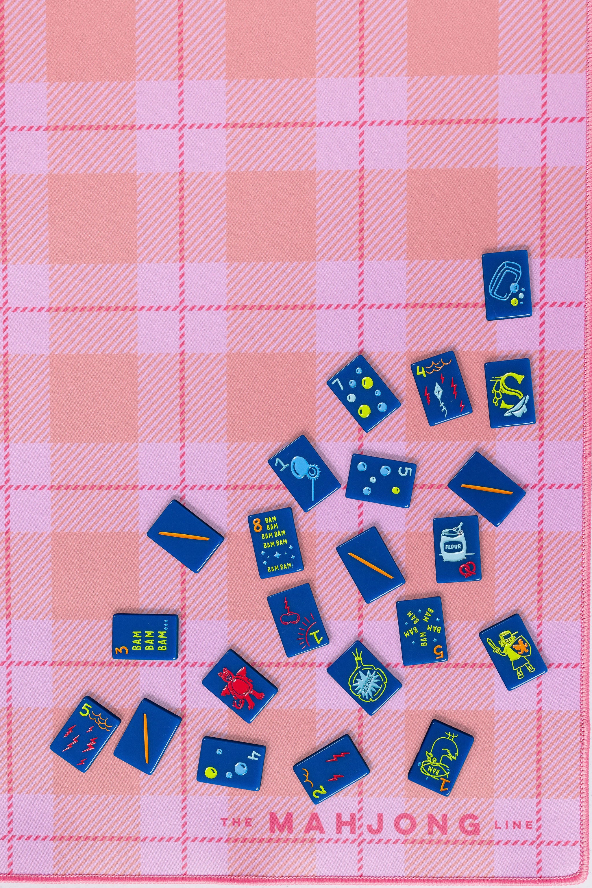 Coral Pattern Game Mat paired Tiles– The Mahjong Line