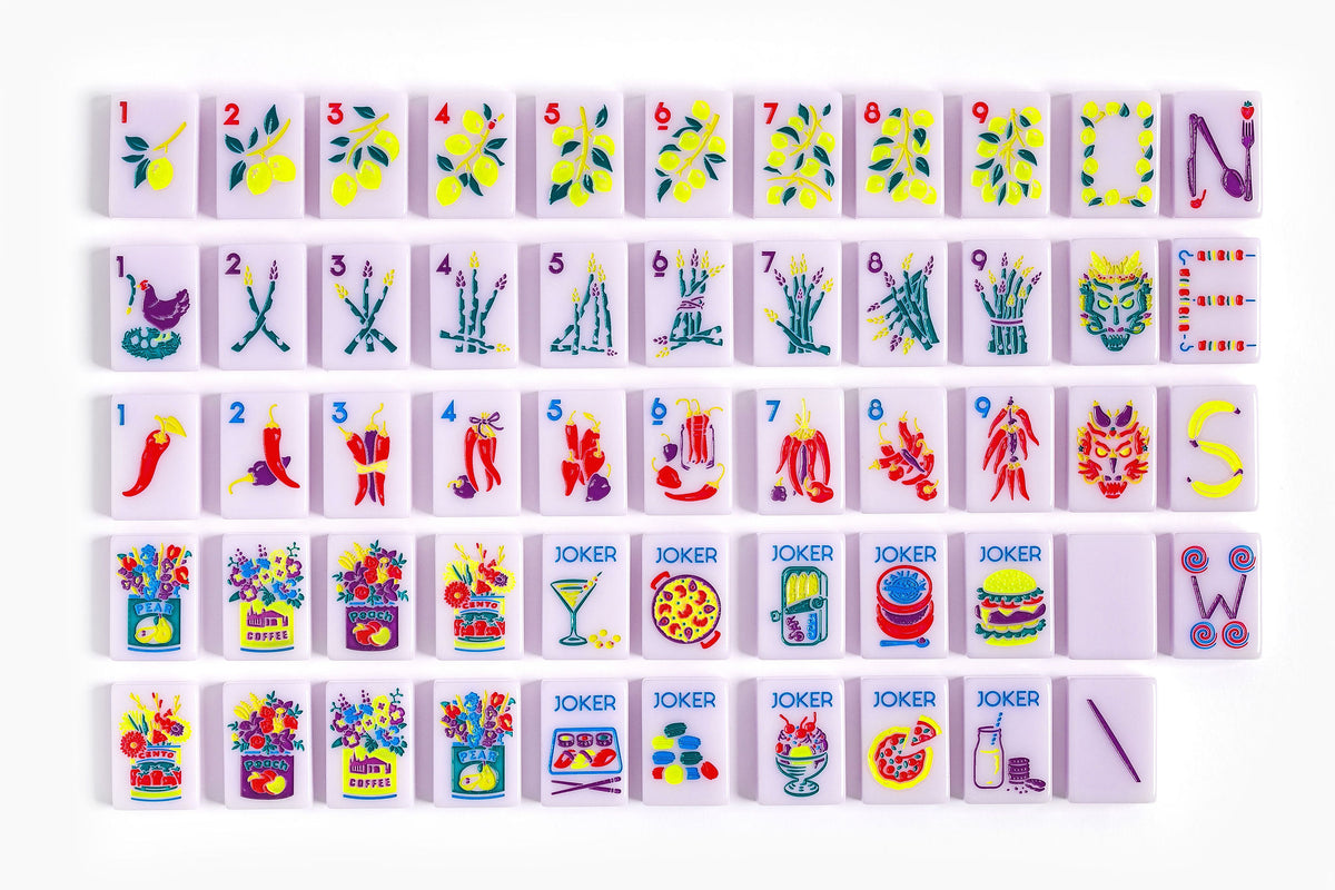 The Foodie Line: Lilac Mahjong Tiles