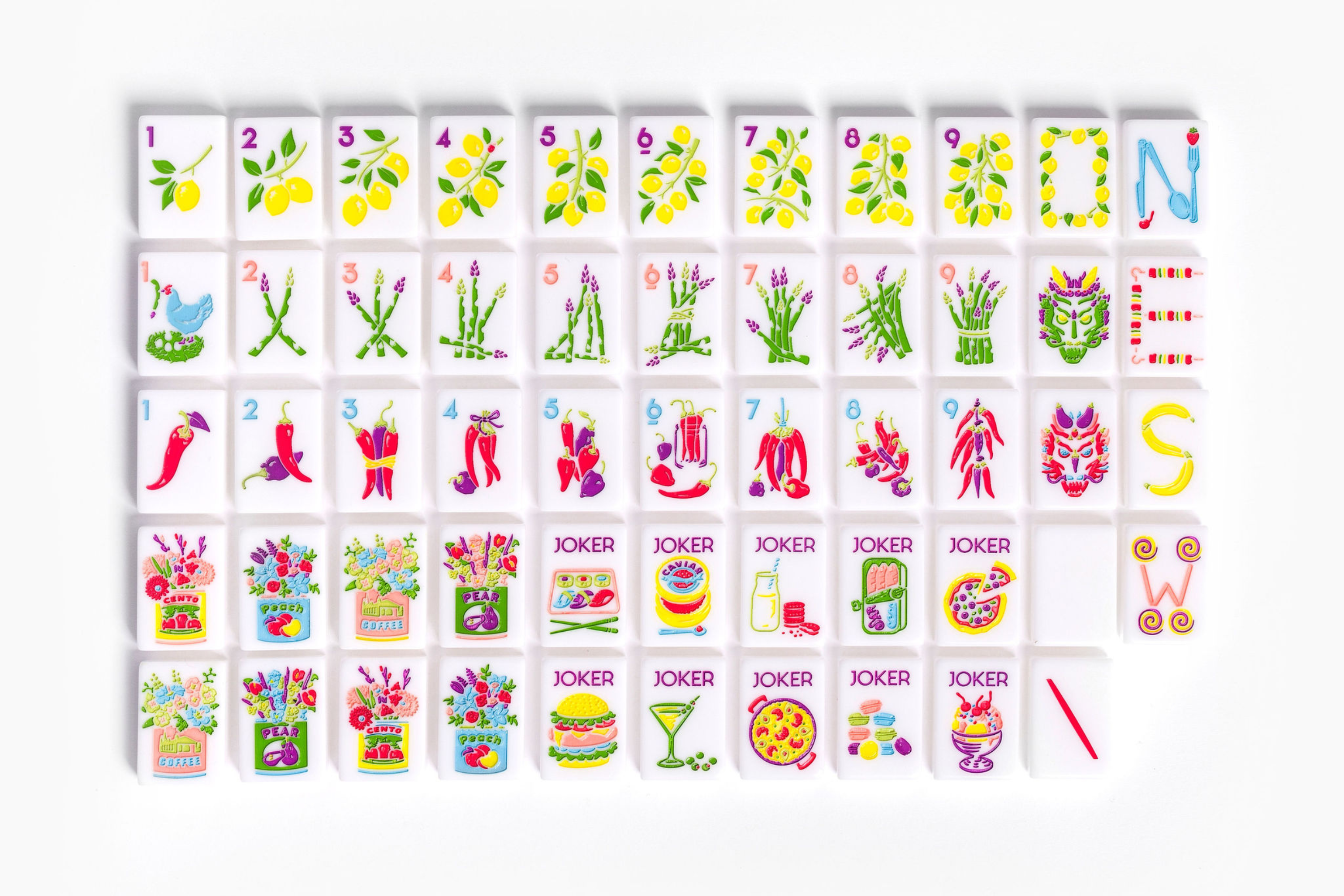 The Foodie Line: Milk White Mahjong Tiles