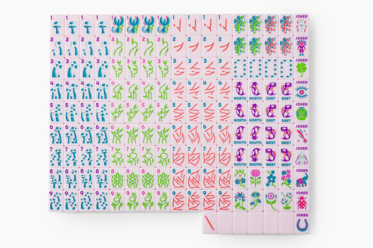 The Lucky Line: Shell Pink Mahjong Tiles