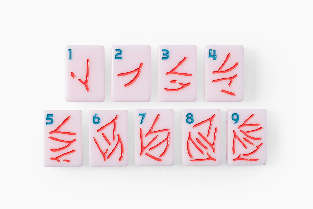 The Lucky Line: Shell Pink Mahjong Tiles