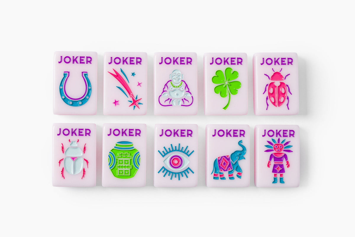 The Lucky Line: Shell Pink Mahjong Tiles