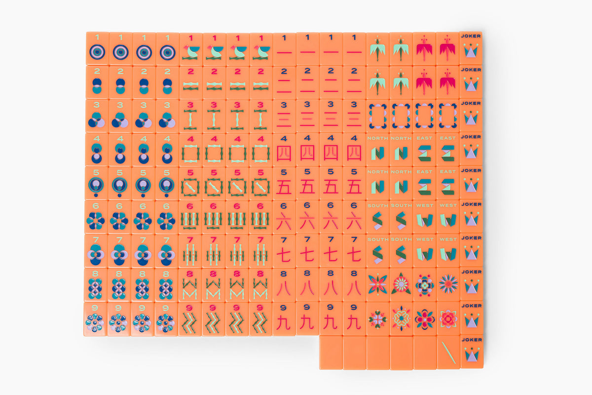 The Minimal Line: Barney Orange Mahjong Tiles
