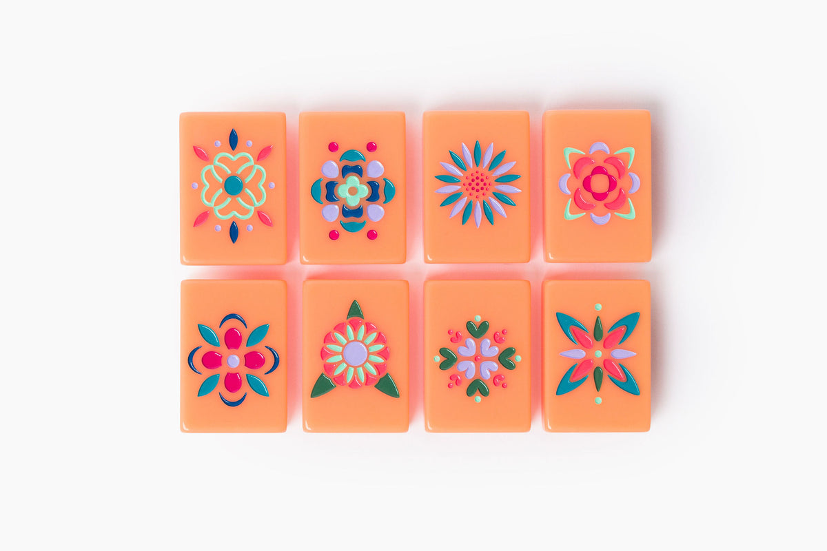The Minimal Line: Barney Orange Mahjong Tiles