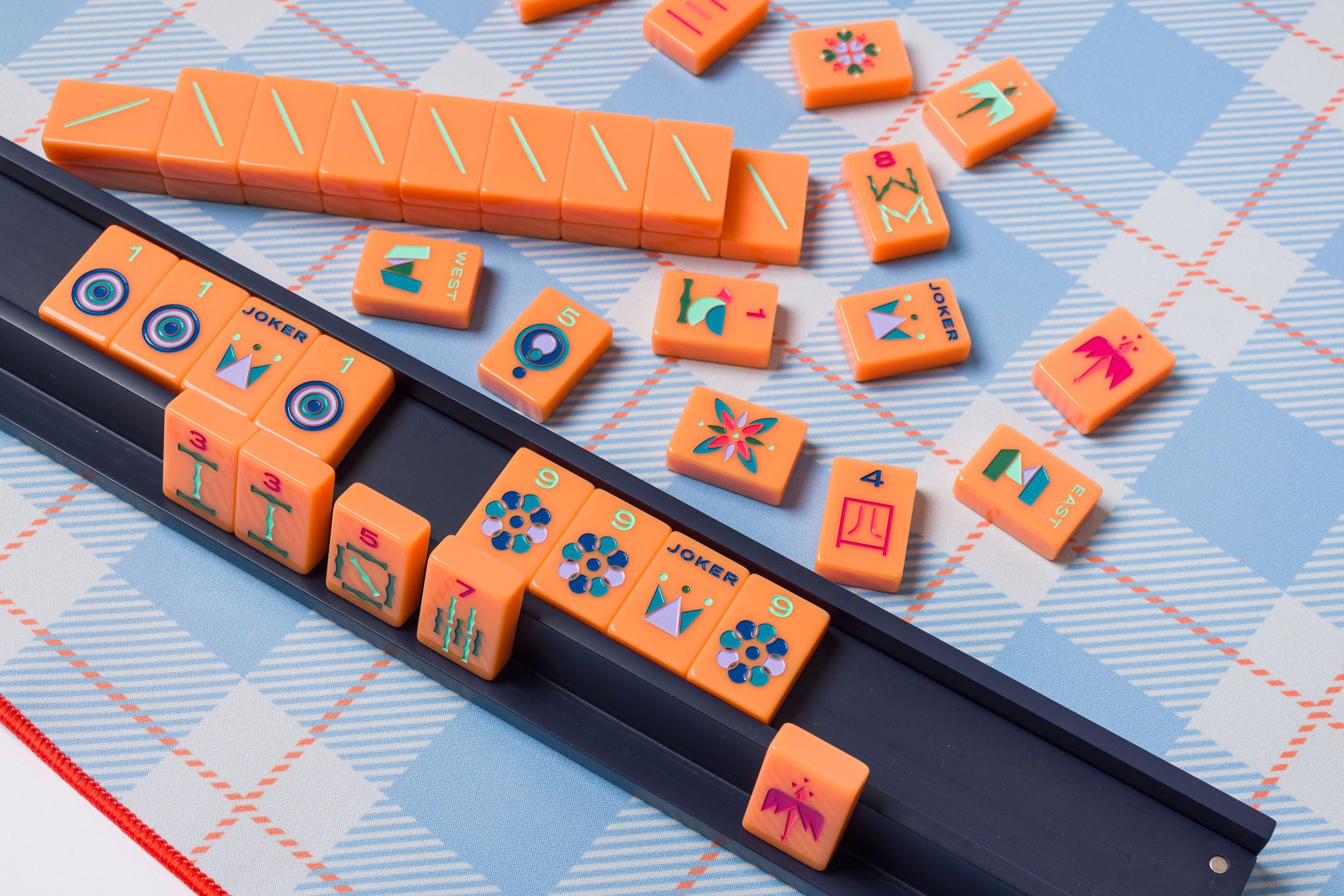 The Minimal Line Mahjong Tile Set Barney Orange Mahjong Tiles The the-minimal-line-mahjong-tile-set-barney-orange-mahjong-tiles-the