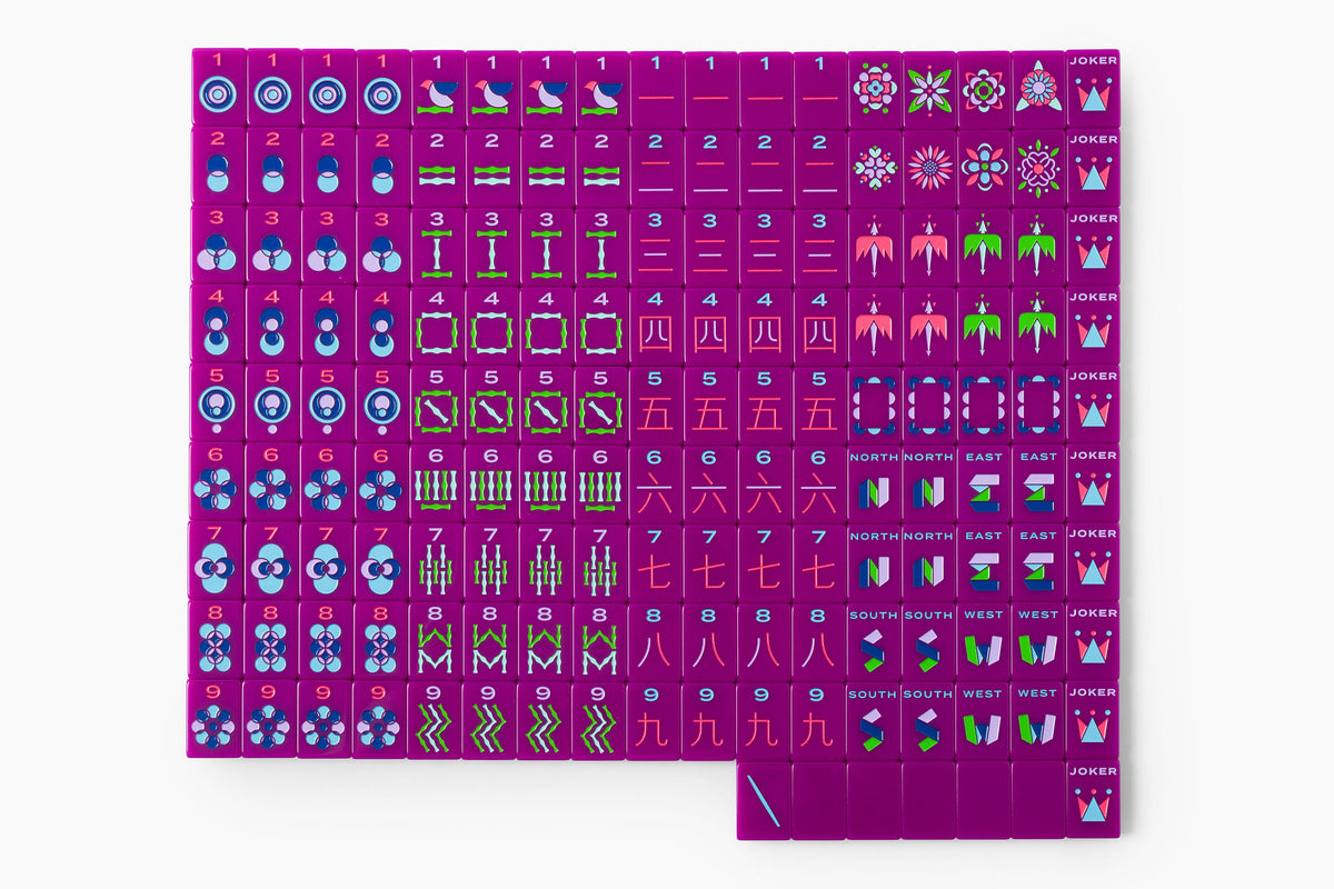 The Minimal Line: Plum Mahjong Tiles