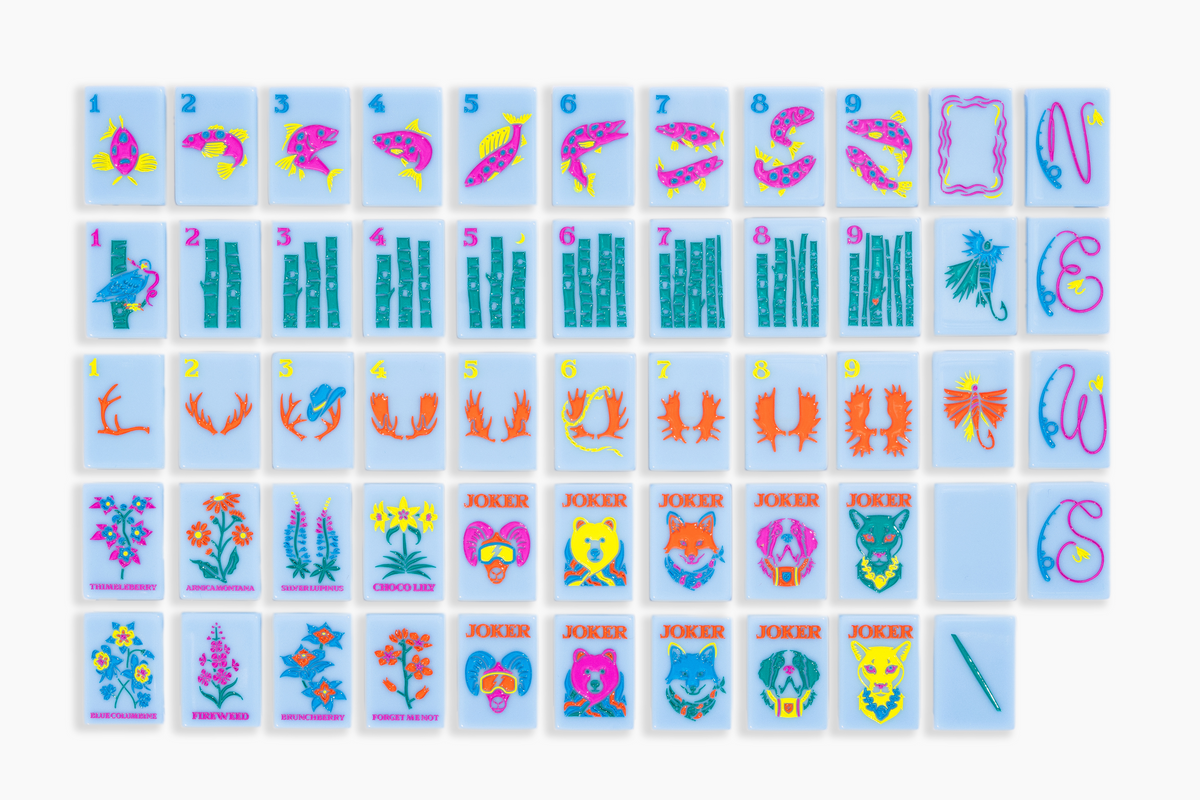 The Mountain Line: Sky Blue Mahjong Tiles – The Mahjong Line