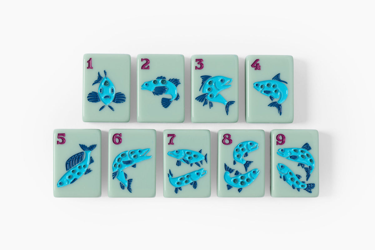 The Mountain Line: Sage Green Mahjong Tiles