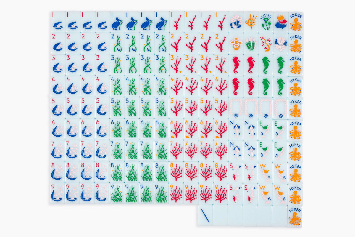 The Ocean Line: Barely Blue Mahjong Tiles