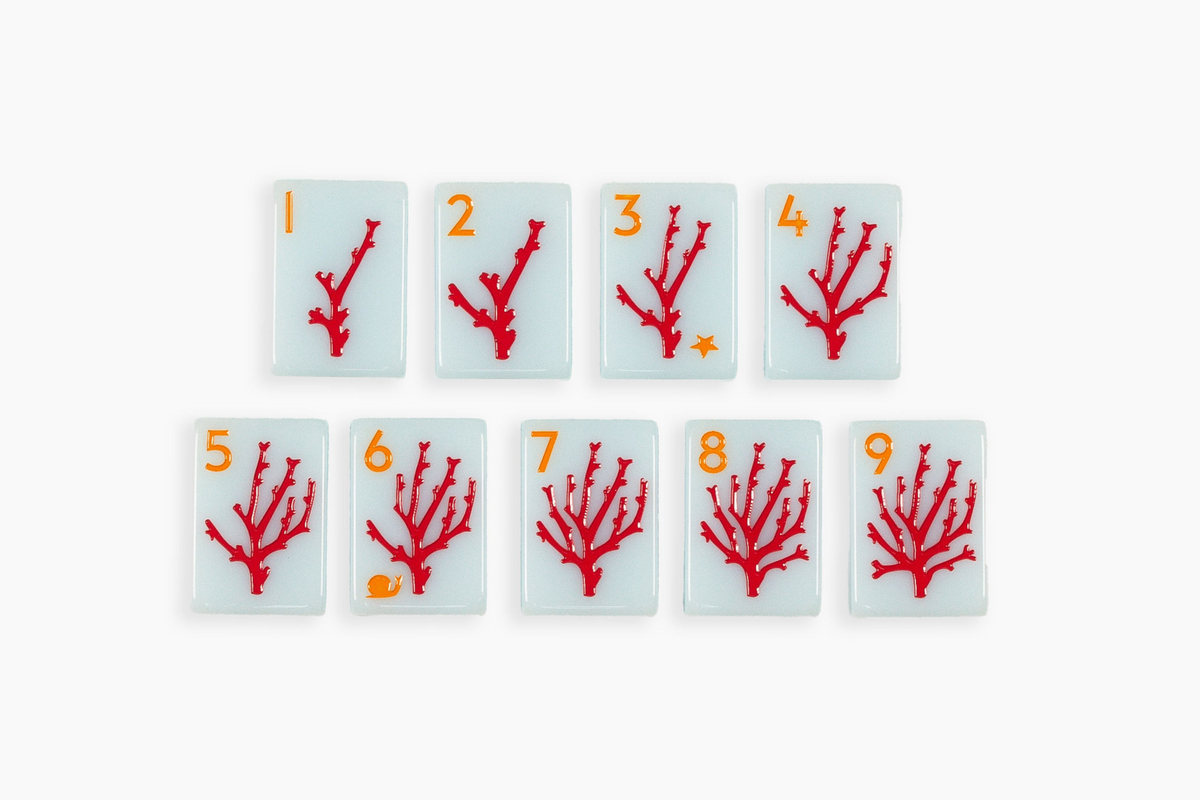 The Ocean Line: Barely Blue Mahjong Tiles
