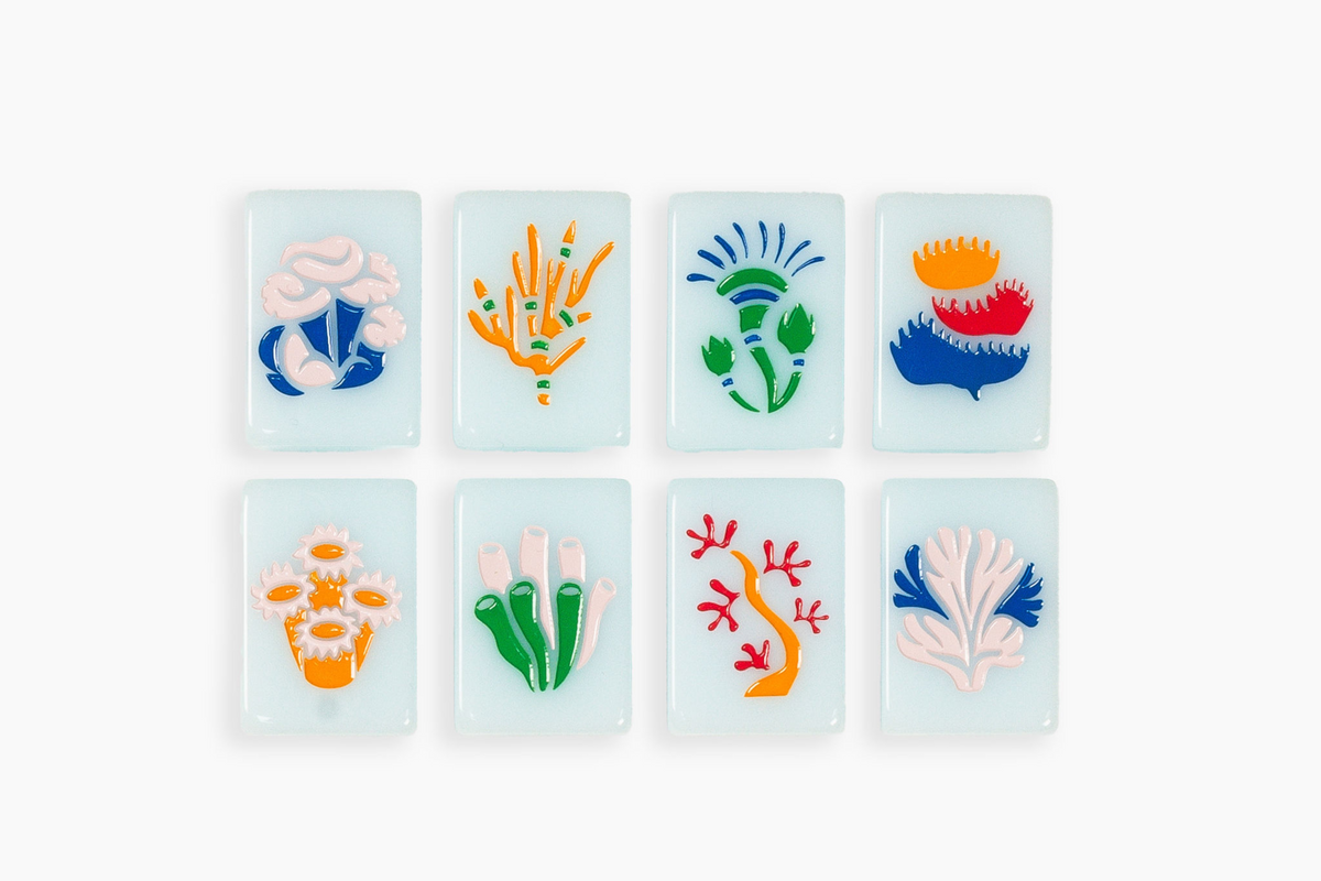 The Ocean Line: Barely Blue Mahjong Tiles
