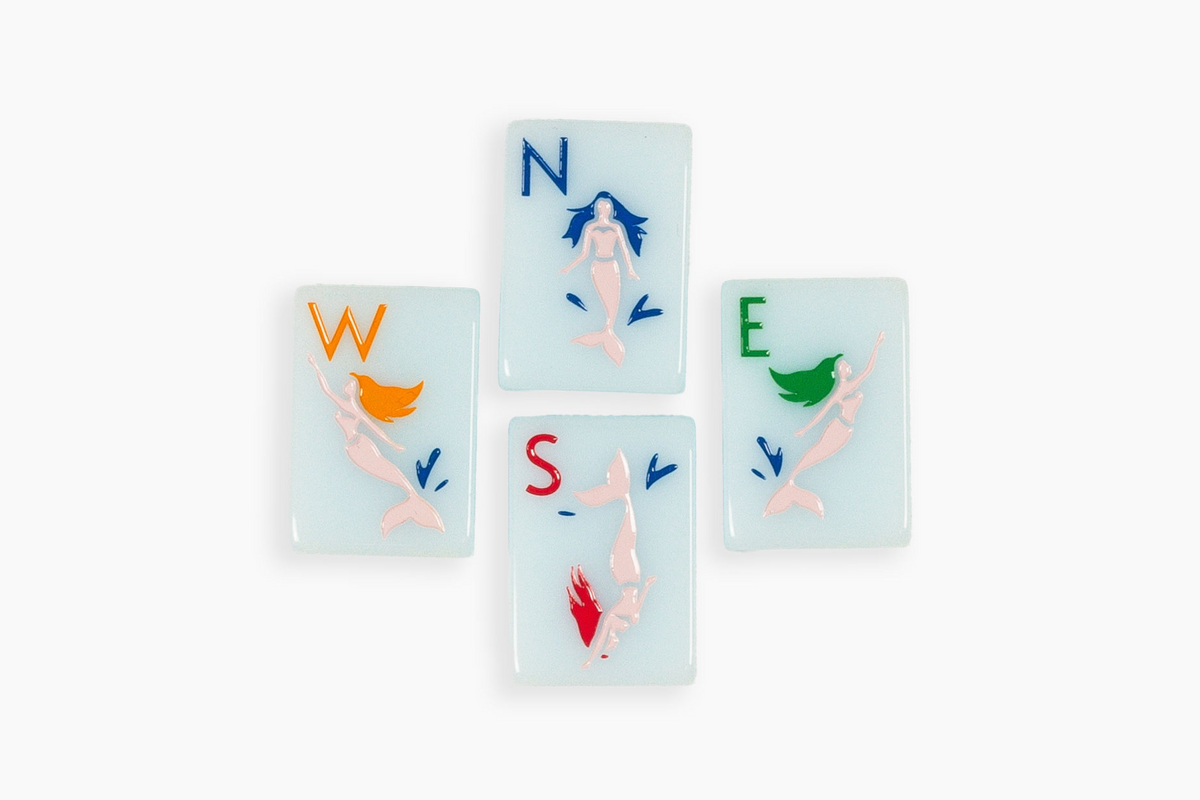 The Ocean Line: Barely Blue Mahjong Tiles