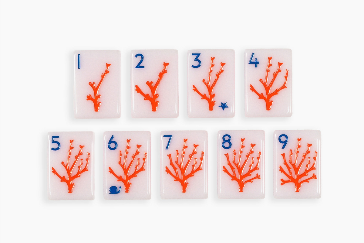 The Ocean Line: Shell Pink Mahjong Tiles