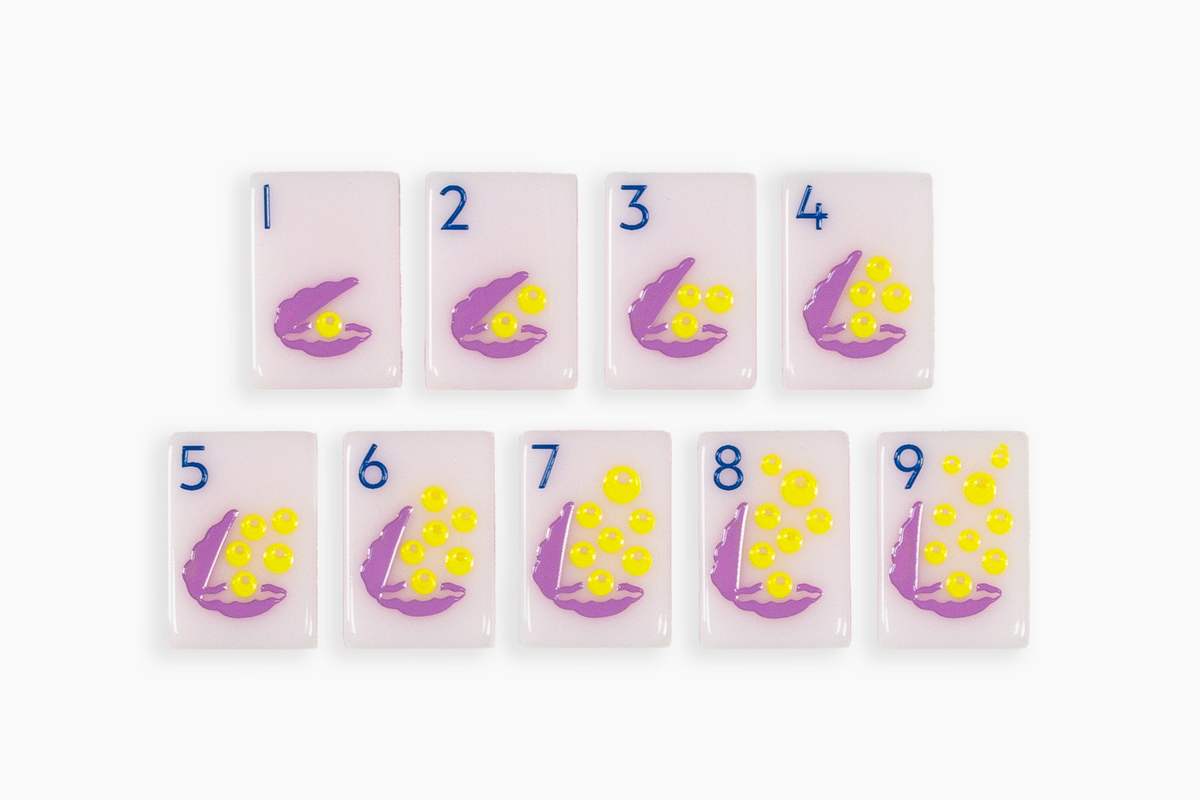 The Ocean Line: Shell Pink Mahjong Tiles