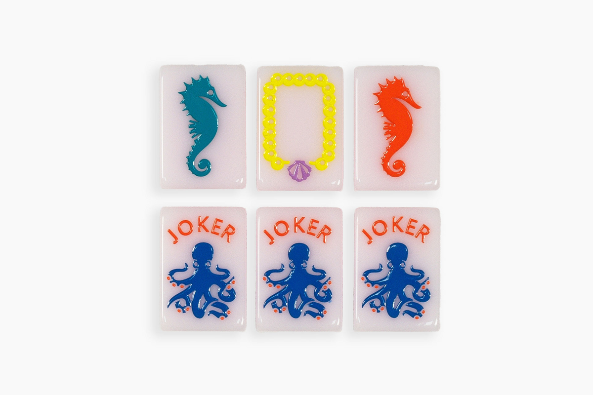 The Ocean Line: Shell Pink Mahjong Tiles