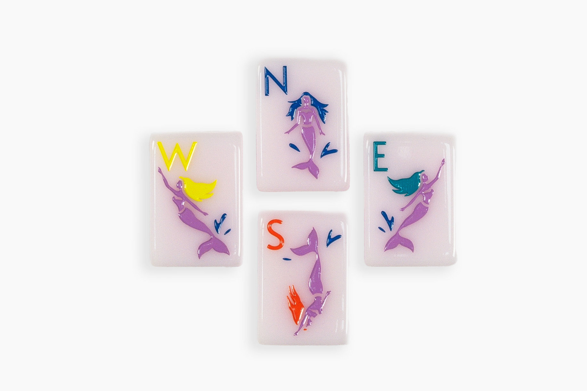 The Ocean Line: Shell Pink Mahjong Tiles
