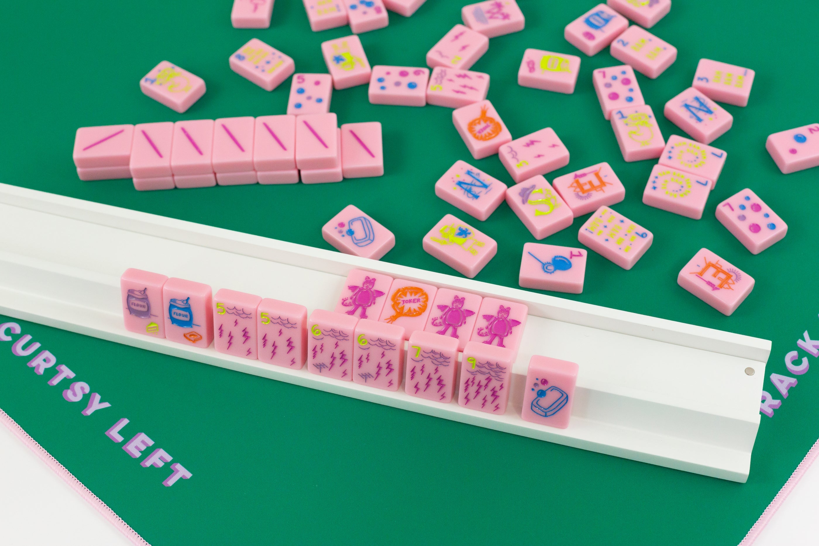 The Cheeky Line Mahjong Tile Set Petal Pink Limited Release The the-cheeky-line-mahjong-tile-set-petal-pink-limited-release-the