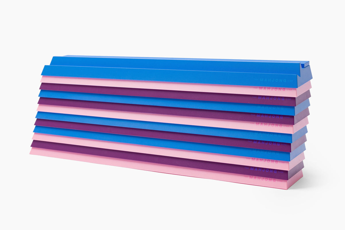 Stackable Plastic Mahjong Rack and Pusher: Set of 4 with drawstring bag