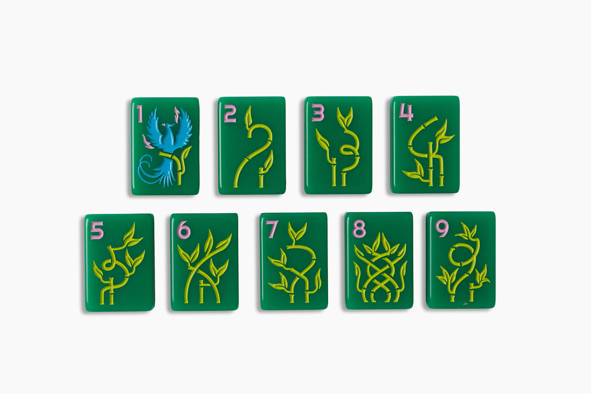 The Lucky Line: Jade Green 2.0 Mahjong Tiles