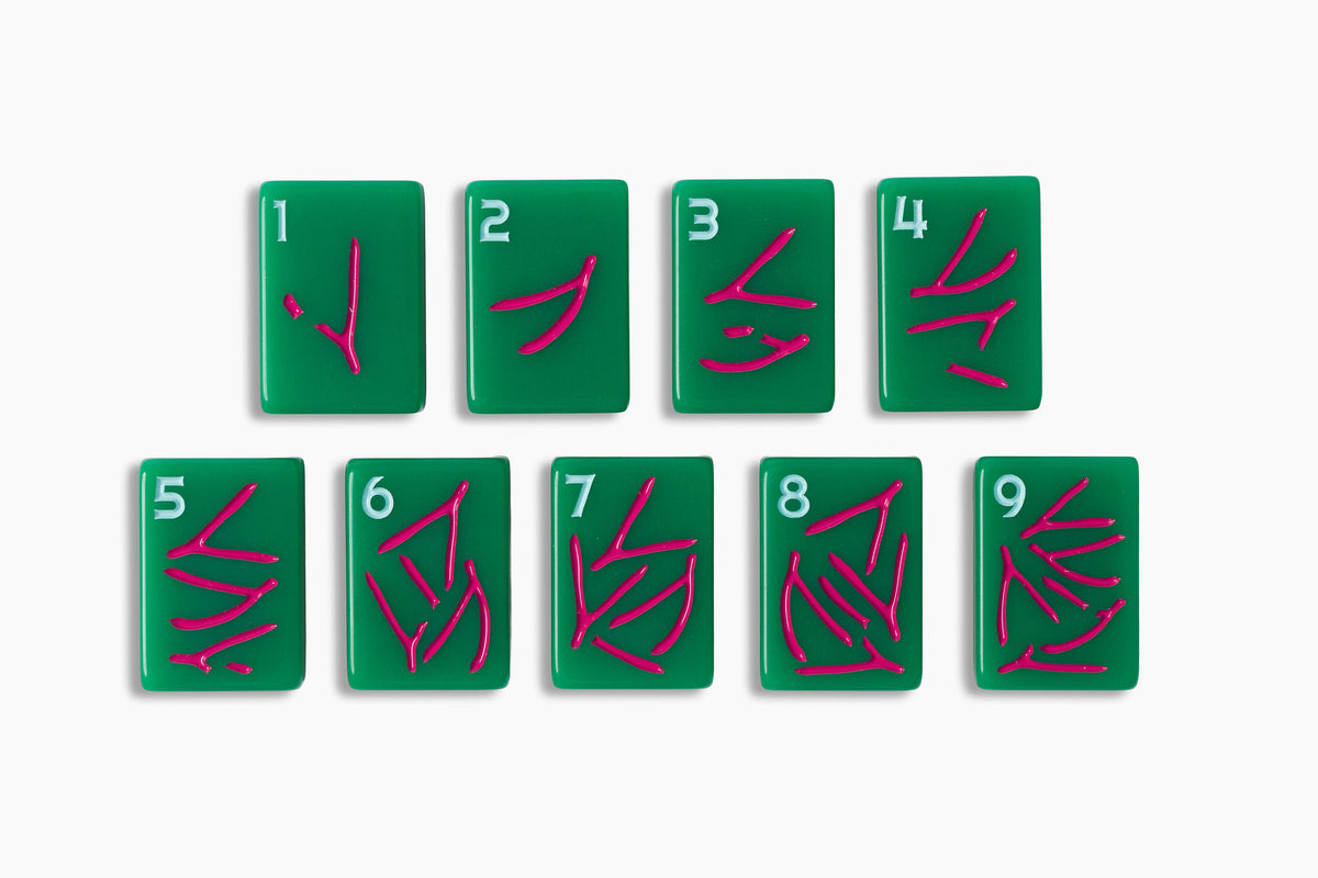 The Lucky Line: Jade Green 2.0 Mahjong Tiles