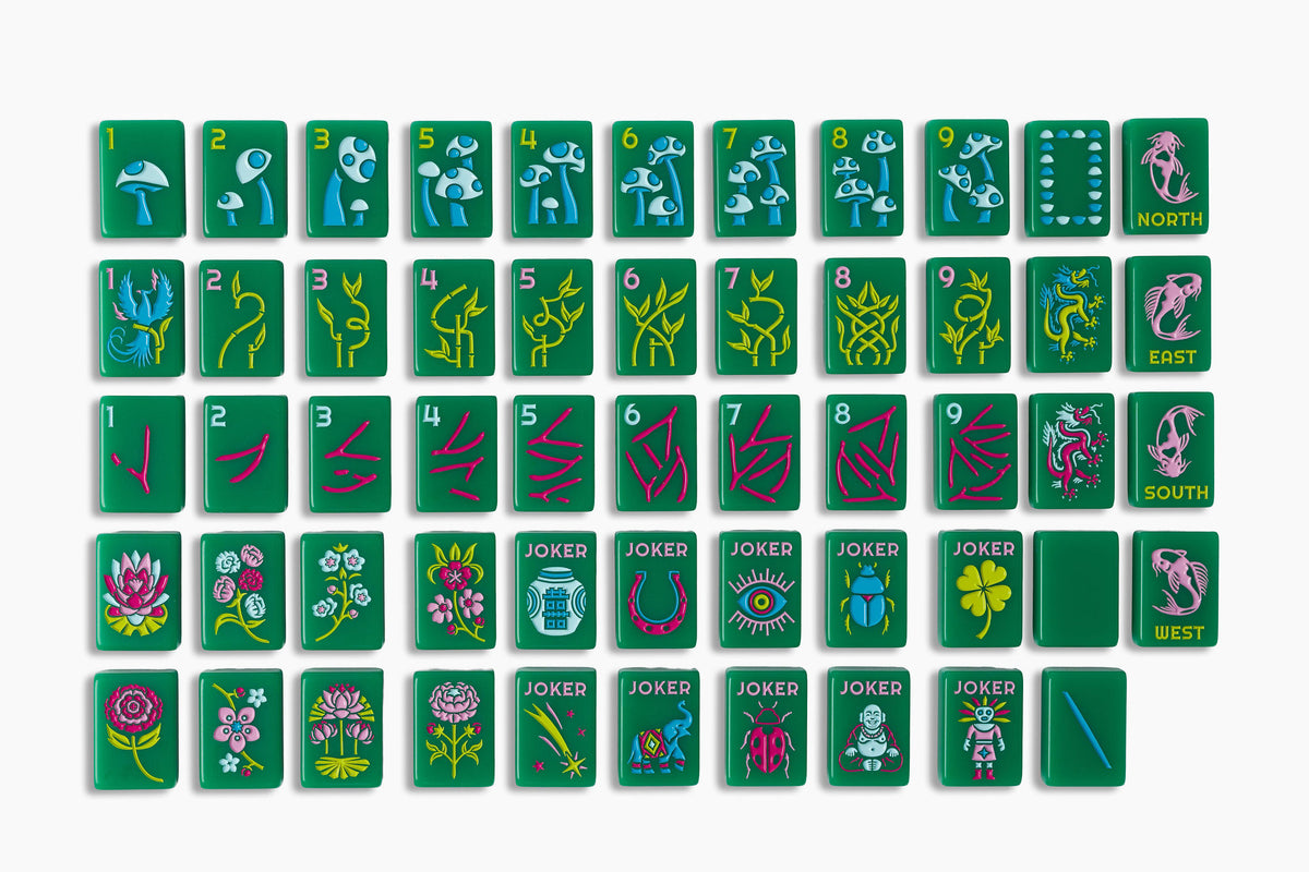The Lucky Line: Jade Green 2.0 Mahjong Tiles