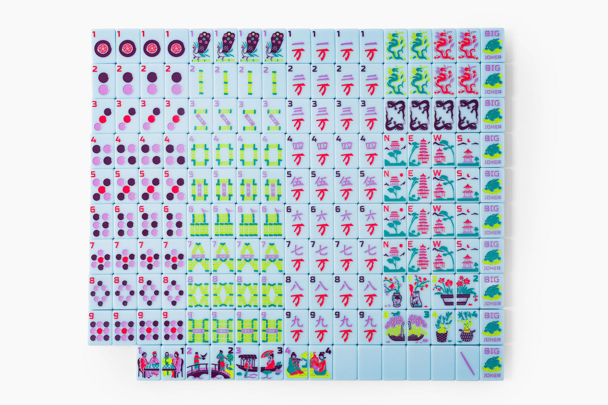 The Classic Line: Cornflower Blue Mahjong Tiles