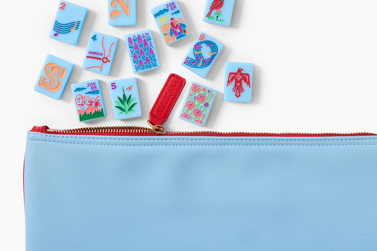 The Americana Line: True Blue Mahjong Tiles