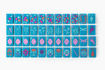 The Botanical Line: Deep Teal Mahjong Tiles