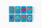 The Botanical Line: Deep Teal Mahjong Tiles