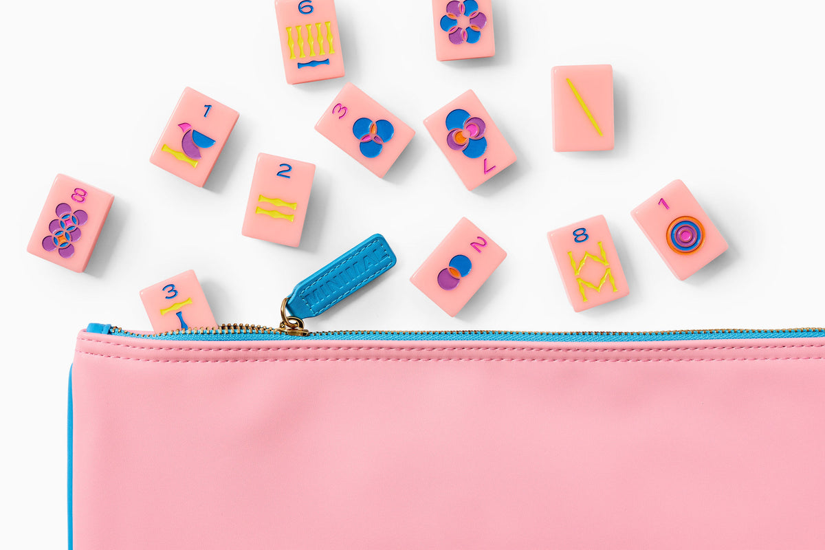 The Minimal Line: Petal Pink Mahjong Tiles