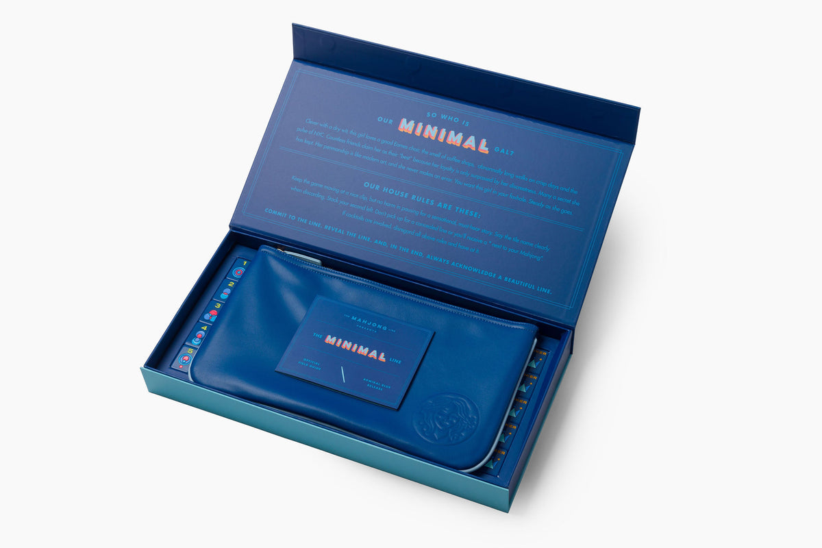 The Minimal Line: Admiral Blue Mahjong Tiles