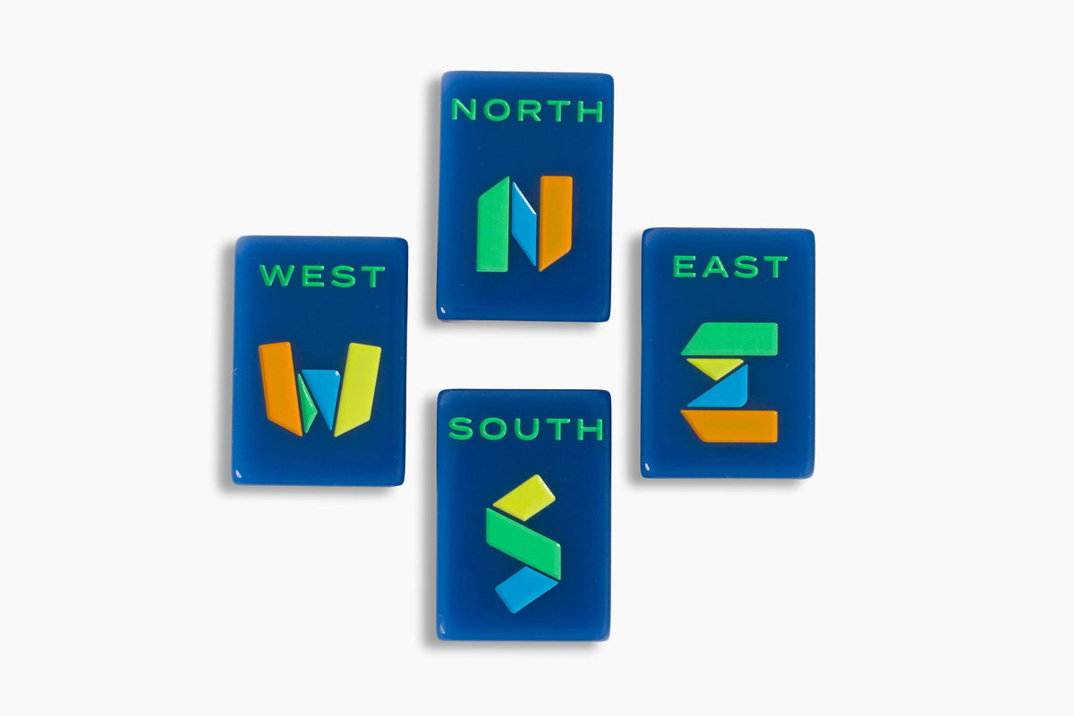 The Minimal Line: Admiral Blue Mahjong Tiles