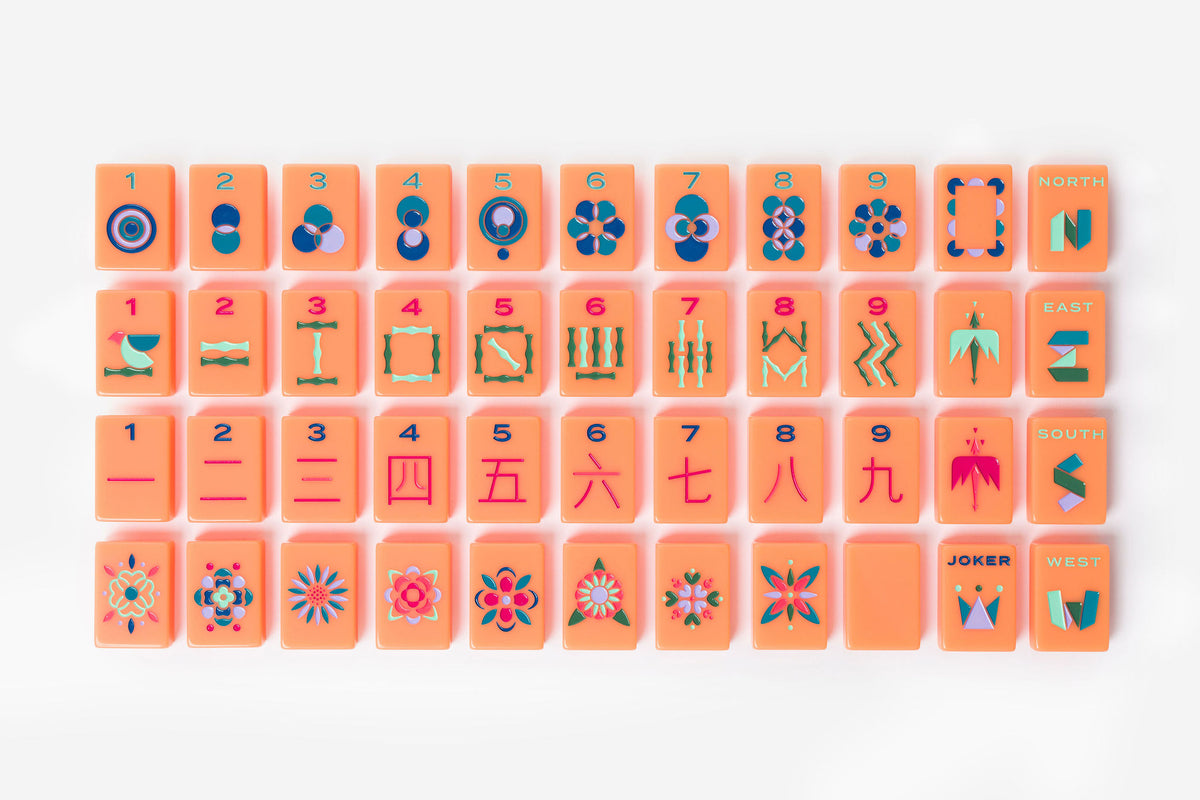 The Minimal Line: Barney Orange Mahjong Tiles